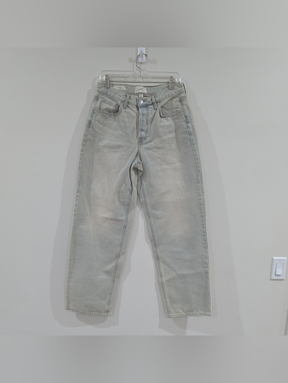 90's Baggy Women's Mid Rise Light Blue Denim Jeans Button Accents Size 6